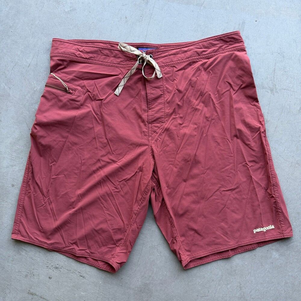 Patagonia Mens 38 Wavefarer Board Shorts Red Swim Trunks Style Outdoor Beach